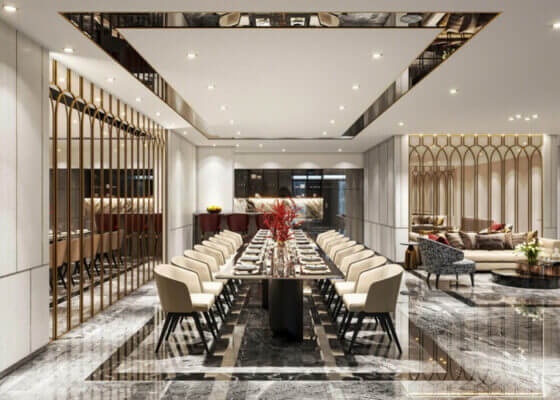 hình phòng tiệc phong cách trung đông the privé