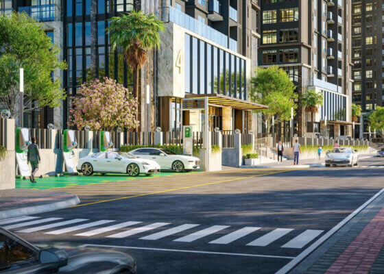 hình trạm sạc xe điện the privé