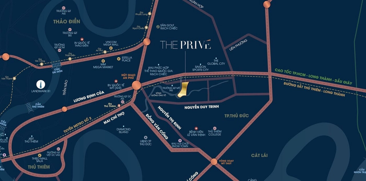 bản đồ chi tiết tiện ích ngoại khu The Privé