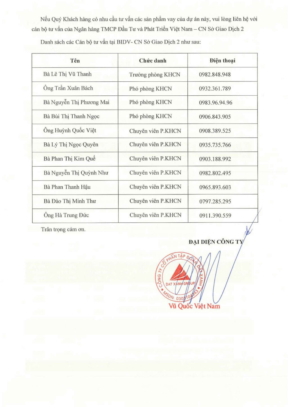 ngân hàng BIDV cho vay The Privé