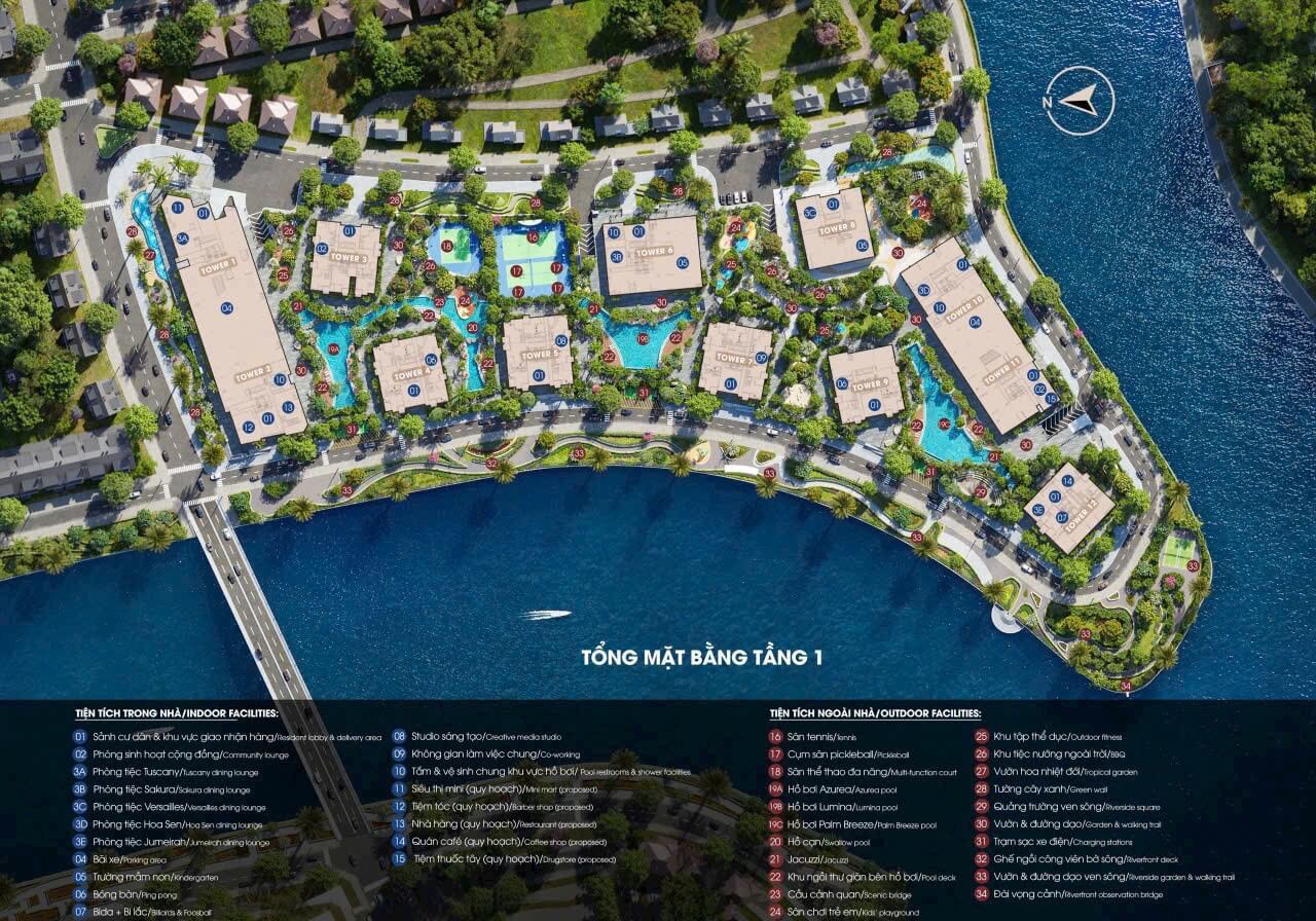 sơ đồ chi tiết bố trí tiện ích The Privé