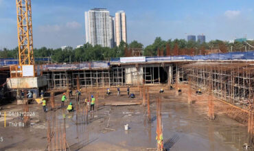 hình thi công hầm dự án The Privé