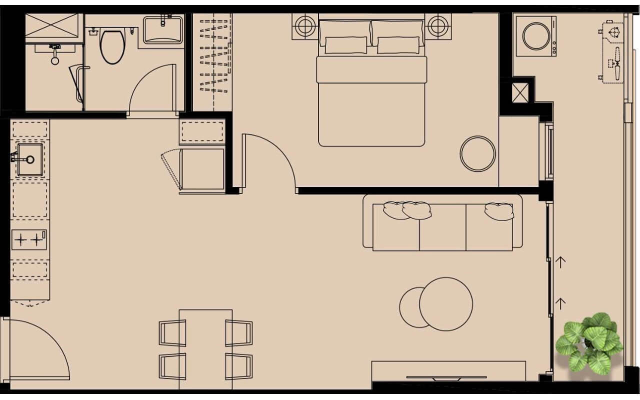 Bán 1 Phòng ngủ The Privé Tòa Tháp 11 tầng cao