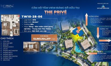 giá bán 3 phòng ngủ Tháp 10 The Privé
